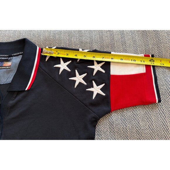 NWT Patriotic Rock Point Mens Polo Shirt M American Flag Star Design - Picture 7 of 8